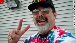 Roger J. Stavitz said brightening the days of fellow veterans at a VA clinic is part of "my own therapy."