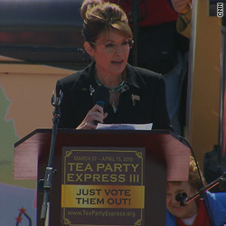 Tea Partiers 'won't sit down, shut up,' Palin says