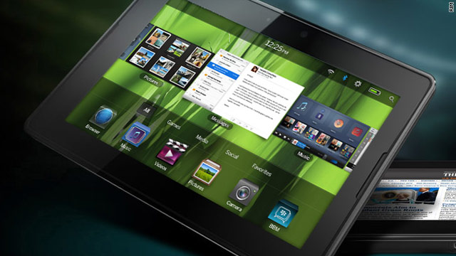 The newly unveiled Playbook has a 7-inch touch screen and is just under 10 millimeters thick.