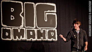 Foursquare co-founder Dennis Crowley speaks to tech industry workers at the Big Omaha convention in May.