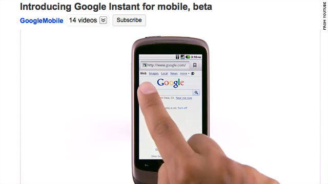 The Instant search option is presently on Android 2.2 devices, as well as iPhones and iPods running on iOS 4.