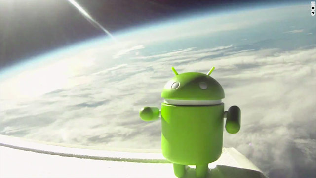 Androids in space! Google launched seven Nexus S smartphones into orbit, using air balloons.