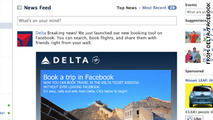 delta airlines, booking flight facebook