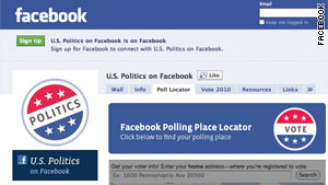 Facebook is among many popular websites that are encouraging Americans to vote Tuesday.