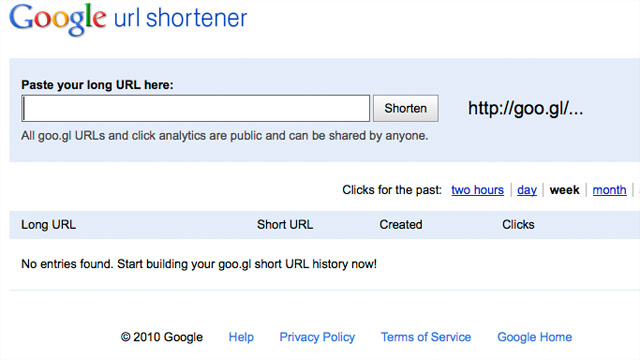 opens URL-shortener Goo.gl to public -