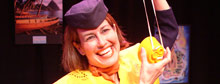 Flight attendant vents on stage