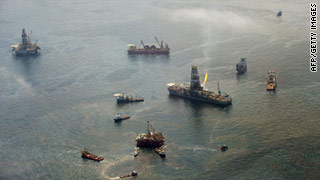 Executives from five of the world's largest oil companies are under fire on Capitol Hill Tuesday for having cookie-cutter contingency plans