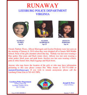 A flyer distributed by the Leesburg Police Department.