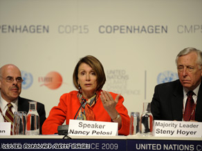 House Speaker Pelosi attends a press conference at the Copenhagen Climate Summit.
