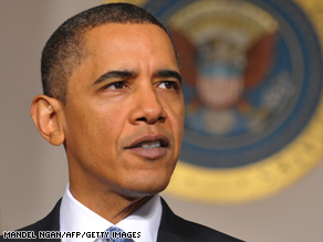 Pres. Obama speaks on the 2011 budget in the White House Grand Foyer. The budget includes billions of dollars for job programs and mandates deficit cutting. 