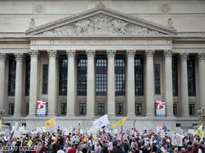A Tea Party protest in Washington, DC.