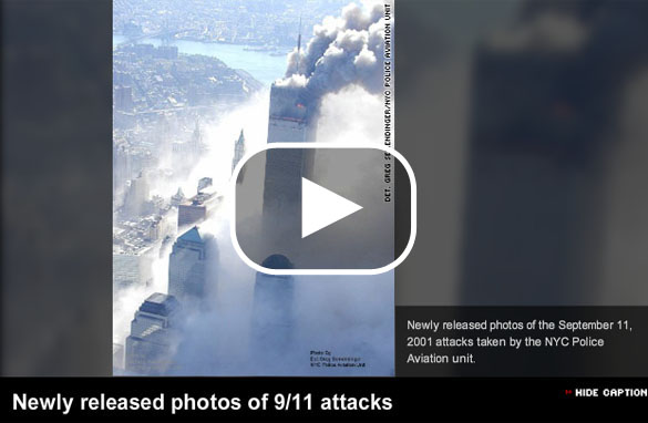 what year did twin towers collapse. damaged World Trade Center