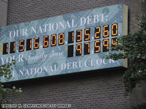 A 2009 file photo of the National Debt Clock. That number now stands at over $13 trillion.