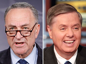 Sens. Chuck Schumer (left) and Lindsey Graham (right) are scheduled to meet with President Obama Thursday to discuss immigration reform.