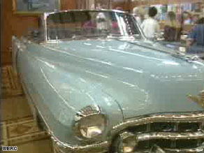 A car on display at the Hank Williams museum in Montgomery, Alabama.