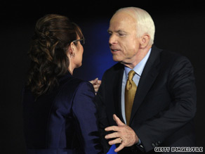  John McCain and Sarah Palin on election night in 2008.