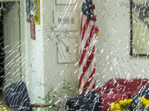 The Tucson office of Rep. Gabrielle Giffords was vandalized Monday.