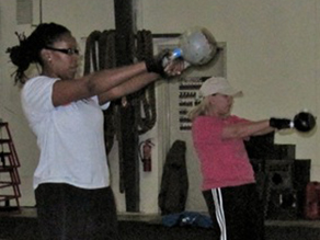 Meredith Clark attends a kettlebell class to build stamina for the Nautica NYC Triathlon