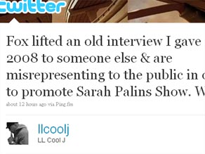 LL Cool J is taking aim at Fox and Sarah Palin. 