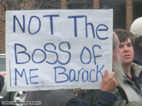 Tea Party movement members rally in Grand Junction, Colorado.