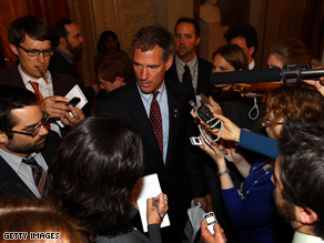Sen. Scott Brown (R-MA) talks with reporters after a vote on financial reform. Senate Democrats failed to bring legislation to the floor for debate in a 57-41 vote, unable to gain the 60 votes needed to overcome the threat of a Republican filibuster.