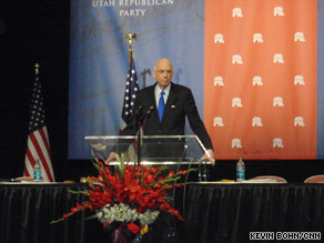Sen. Robert Bennett survived the first round of voting Saturday at the Utah GOP convention. 