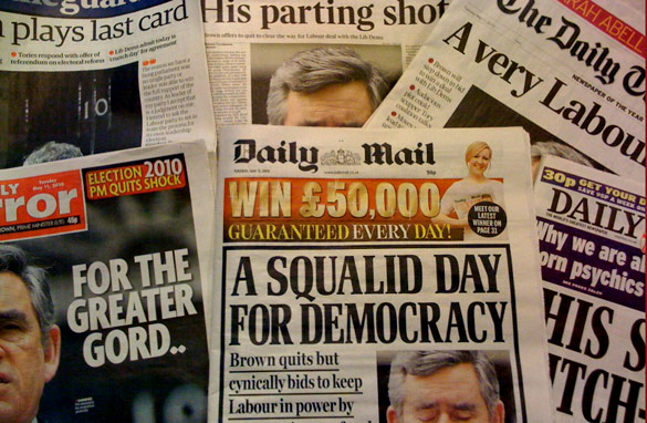 British newspapers respond to prime minister Gordon Brown's offer to stand down as Labour leader.