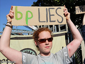 Protestors hold signs during a demonstration in Berkeley, California.