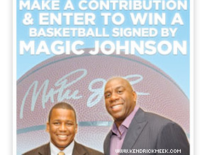 Magic Johnson is lending a helping hand to Democrat Kendrick Meek.