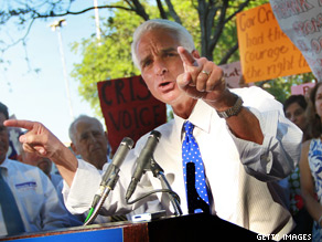 A new poll indicates  Gov. Charlie Crist is ahead in the battle for Florida's open Senate seat.