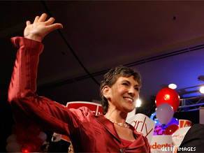  Carly Fiorina celebrates winning the GOP nomination for Senate.