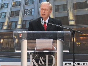 Ohio Gov. Ted Strickland holds a small lead over his Republican challenger in his bid this year for a second term in office.
