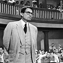 Gregory Peck in a scene from the film version of "To Kill a Mockingbird"