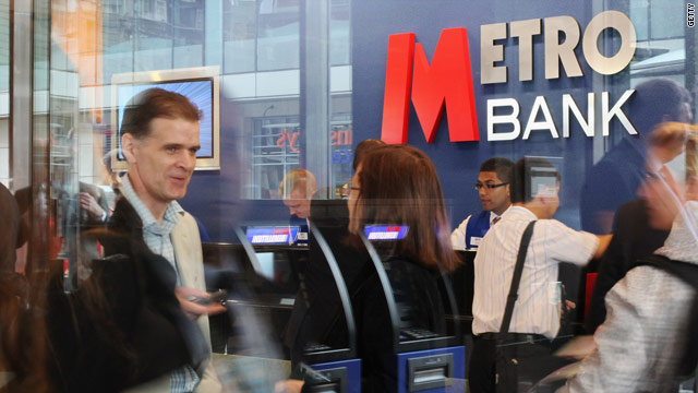 The first branch of Metro Bank opened to the public in Holborn, central London, on July 29 (Getty)