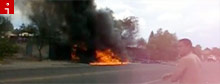 Fiery chopper crash caught on tape