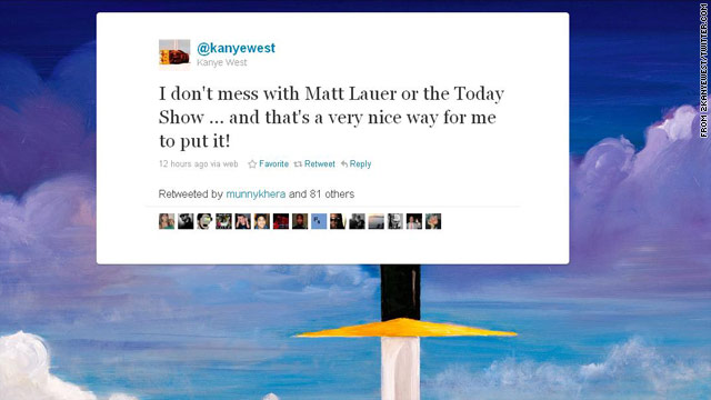 Kanye slams Matt Lauer and 'Today' via Twitter