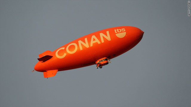 'Conan' blimp finds its way to 'Tonight Show' studio