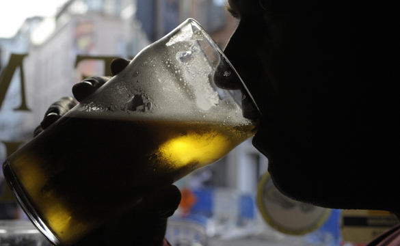  A man drinks a pint of beer in a pub in Dublin. AFP/Getty Images file.