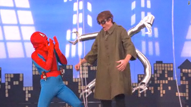 Conan spoofs 'Spider-Man' musical, gets flowers