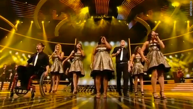 'Glee' cast performs on 'X Factor' in Britain