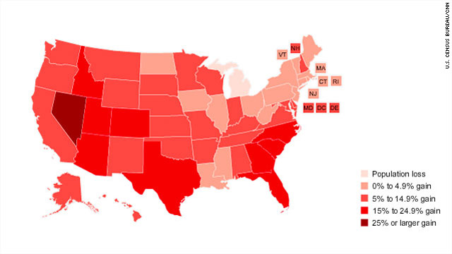 Census results: Red states make gains