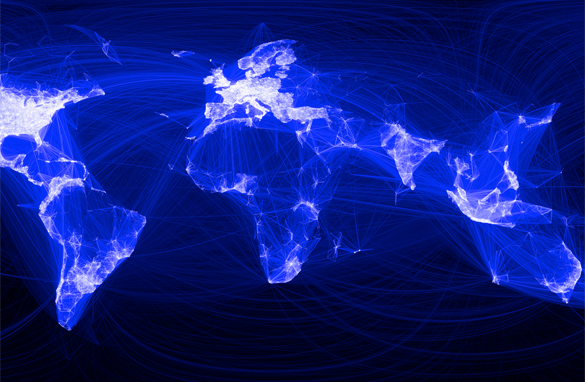  A map showing global connections with Facebook friends draws an accurate rendering of the world – with one glaring exception.