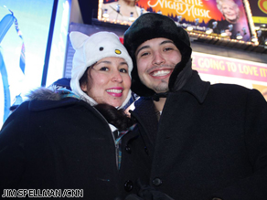 Victoria Chavez and Manuel Romero have come from New Mexico to New York City to experience the arrival of 2011 in Times Square.