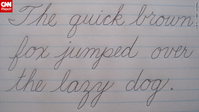 Mary Hudnall's perfect script comes from years of teaching handwriting to third graders.