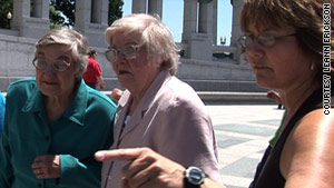 Shirley Blumberg Melvin, Jean Jennings Bartik and LeAnn Erickson visited the National WWII Memorial.