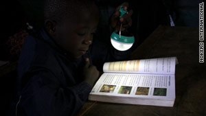Communities that do not have access to electricity could benefit from Katsaros' solar light bulbs.