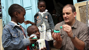 Katsaros sells "business in a box" kits that entrepreneurs in Kenya and Tanzania can sell to villages at a profit.