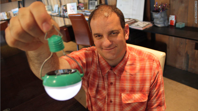 Inventor Steve Katsaros believes selling his solar bulbs, instead of donating them, will help more people in developing countries.