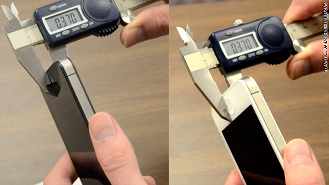 Consumer Reports says the white iPhone 4 it tested is the same thickness as the black model.