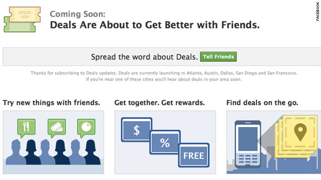 Local offers made to Deals users will be delivered via email and will also appear in users' news feeds.
